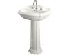 Kohler Portrait K-2221-1-0 White Pedestal Lavatory with Single-Hole Faucet Drilling