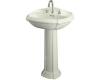 Kohler Portrait K-2221-1-NG Tea Green Pedestal Lavatory with Single-Hole Faucet Drilling