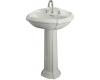 Kohler Portrait K-2221-1-W2 Earthen White Pedestal Lavatory with Single-Hole Faucet Drilling