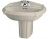 Kohler Portrait K-2226-1-47 Almond Wall-Mount Lavatory with Single-Hole Faucet Drilling