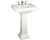 Kohler Memoirs K-2238-1-0 White Pedestal Lavatory with Single-Hole Faucet Drilling