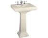 Kohler Memoirs K-2238-1-47 Almond Pedestal Lavatory with Single-Hole Faucet Drilling