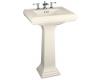 Kohler Memoirs K-2238-1-S1 Biscuit Satin Pedestal Lavatory with Single-Hole Faucet Drilling