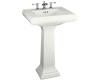 Kohler Memoirs K-2238-1-S2 White Satin Pedestal Lavatory with Single-Hole Faucet Drilling