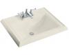Kohler Memoirs K-2241-1-S1 Biscuit Satin Self-Rimming Lavatory with Single-Hole Faucet Drilling