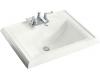 Kohler Memoirs K-2241-1-S2 White Satin Self-Rimming Lavatory with Single-Hole Faucet Drilling