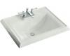 Kohler Memoirs K-2241-1-W2 Earthen White Self-Rimming Lavatory with Single-Hole Faucet Drilling
