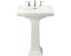 Kohler Memoirs K-2258-1-0 White Pedestal Lavatory with Single-Hole Faucet Drilling