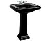 Kohler Memoirs K-2258-1-7 Black Black Pedestal Lavatory with Single-Hole Faucet Drilling