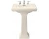 Kohler Memoirs K-2258-1-S1 Biscuit Satin Pedestal Lavatory with Single-Hole Faucet Drilling