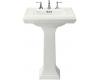 Kohler Memoirs K-2258-1-S2 White Satin Pedestal Lavatory with Single-Hole Faucet Drilling