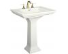 Kohler Memoirs K-2268-1-0 White Pedestal Lavatory with Single-Hole Faucet Drilling