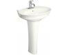 Kohler Serif K-2283-1-0 White Pedestal Lavatory with Single-Hole Faucet Drilling