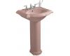 Kohler Devonshire K-2286-1-45 Wild Rose Pedestal Lavatory with Single-Hole Faucet Drilling