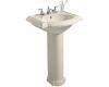 Kohler Devonshire K-2286-4-47 Almond Pedestal Lavatory with 4" Center Drilling