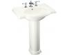 Kohler Devonshire K-2294-1-0 White Pedestal Lavatory with Single-Hole Faucet Drilling