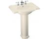 Kohler Devonshire K-2294-1-47 Almond Pedestal Lavatory with Single-Hole Faucet Drilling