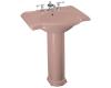 Kohler Devonshire K-2294-4-45 Wild Rose Pedestal Lavatory with 4" Center Drilling