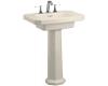 Kohler Kathryn K-2322-4-47 Almond Pedestal Lavatory with 4" Centers