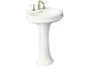 Kohler Leighton K-2326-1-0 White Pedestal Lavatory with Single-Hole Faucet Drilling