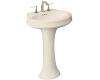 Kohler Leighton K-2326-1-47 Almond Pedestal Lavatory with Single-Hole Faucet Drilling