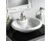 Kohler Botticelli K-2333-1-WH White Carrara Marble Vessels Countertop Lavatory with Single-Hole Faucet Drilling