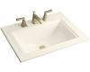 Kohler Memoirs Stately K-2337-1-S1 Biscuit Satin Self-Rimming Lavatory with Single-Hole Faucet Drilling