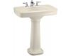 Kohler Bancroft K-2347-1-47 Almond Bancroft Pedestal Lavatory with Single-Hole Faucet Drilling