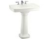 Kohler Bancroft K-2347-4-0 White Bancroft Pedestal Lavatory with Centers For 4" Centers