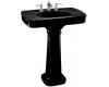 Kohler Bancroft K-2347-4-7 Black Black Bancroft Pedestal Lavatory with Centers For 4" Centers