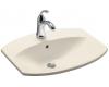 Kohler Cimarron K-2351-1-47 Almond Self-Rimming Lavatory with Single-Hole Faucet Drilling