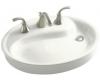 Kohler Yin Yang K-2354-1-S2 White Satin Wading Pool Lavatory with Single-Hole Faucet Drilling and Overflow