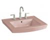 Kohler Archer K-2358-1-45 Wild Rose Pedestal Lavatory Basin with Single-Hole Faucet Drilling