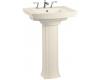 Kohler Archer K-2359-1-47 Almond Pedestal Lavatory with Single-Hole Faucet Drilling