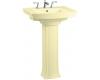 Kohler Archer K-2359-1-Y2 Sunlight Pedestal Lavatory with Single-Hole Faucet Drilling