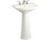 Kohler Cimarron K-2362-1-0 White Pedestal Lavatory with Single-Hole Faucet Drilling