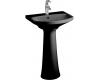 Kohler Cimarron K-2362-1-7 Black Black Pedestal Lavatory with Single-Hole Faucet Drilling