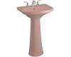 Kohler Cimarron K-2362-4-45 Wild Rose Pedestal Lavatory with 4" Centers