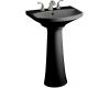 Kohler Cimarron K-2362-8-7 Black Black Pedestal Lavatory with 8" Centers