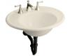 Kohler Iron Works K-2822-1A-47 Almond Lavatory with Almond Exterior and Single-Hole Faucet Drilling