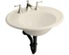 Kohler Iron Works K-2822-1A-47 Almond Lavatory with Almond Exterior and Single-Hole Faucet Drilling