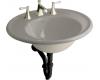 Kohler Iron Works K-2822-1A-FE Frost Lavatory with Almond Exterior and Single-Hole Faucet Drilling