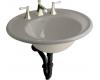 Kohler Iron Works K-2822-1A-K4 Cashmere Lavatory with Almond Exterior and Single-Hole Faucet Drilling