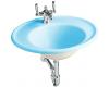 Kohler Iron Works K-2822-1A-KC Vapour Blue Lavatory with Almond Exterior and Single-Hole Faucet Drilling