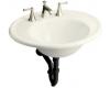 Kohler Iron Works K-2822-1B-96 Biscuit Lavatory with Biscuit Exterior and Single-Hole Faucet Drilling