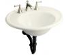 Kohler Iron Works K-2822-1B-FD Cane Sugar Lavatory with Biscuit Exterior and Single-Hole Faucet Drilling