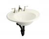 Kohler Iron Works K-2822-1B-FE Frost Lavatory with Biscuit Exterior and Single-Hole Faucet Drilling
