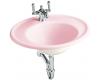 Kohler Iron Works K-2822-1B-KF Vapour Pink Lavatory with Biscuit Exterior and Single-Hole Faucet Drilling
