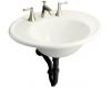 Kohler Iron Works K-2822-1W-0 White Lavatory with White Exterior and Single-Hole Faucet Drilling