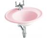 Kohler Iron Works K-2822-1W-KF Vapour Pink Lavatory with White Exterior and Single-Hole Faucet Drilling